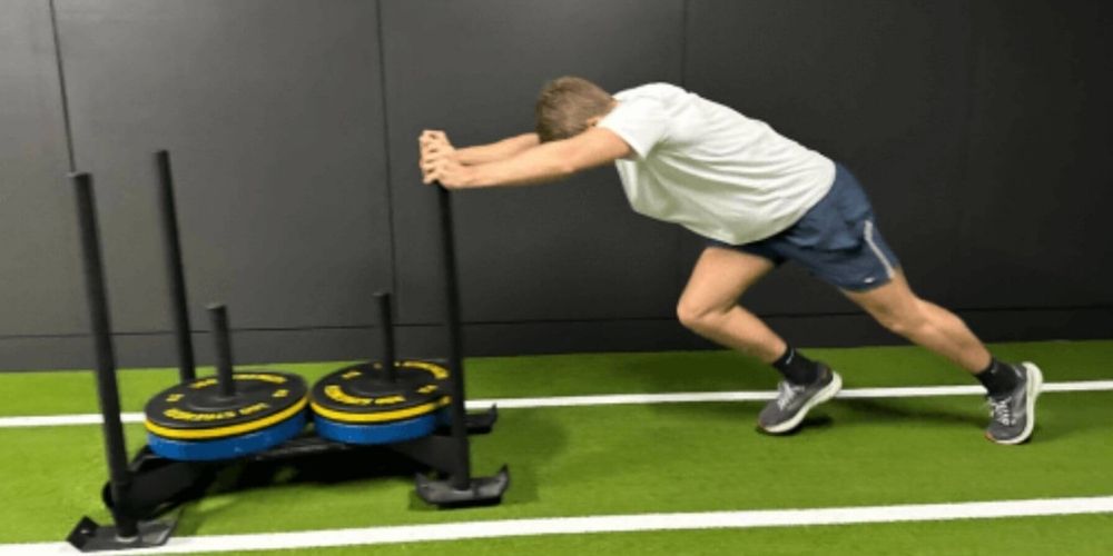 strength and conditioning, S&C coach, S&C Melbourne, sled push - Run Ready